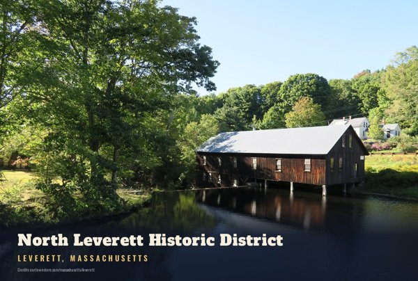 Leverett North Leverett Historic District Postcard artwork detail
