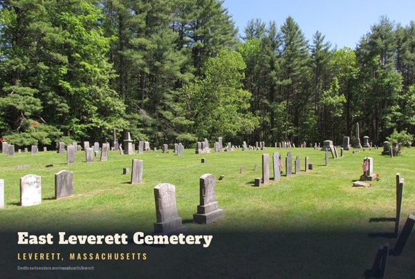 Leverett East Leverett Cemetery Postcard artwork detail