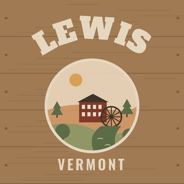 Lewis Hometown Wood Sign artwork detail