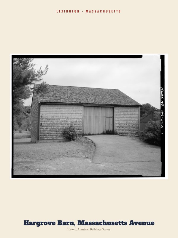 Lexington Hargrove Barn, Massachusetts Avenue Archive Print artwork detail