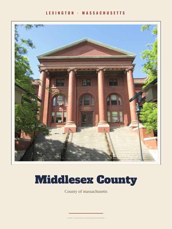 Lexington Middlesex County Landmark Print artwork detail