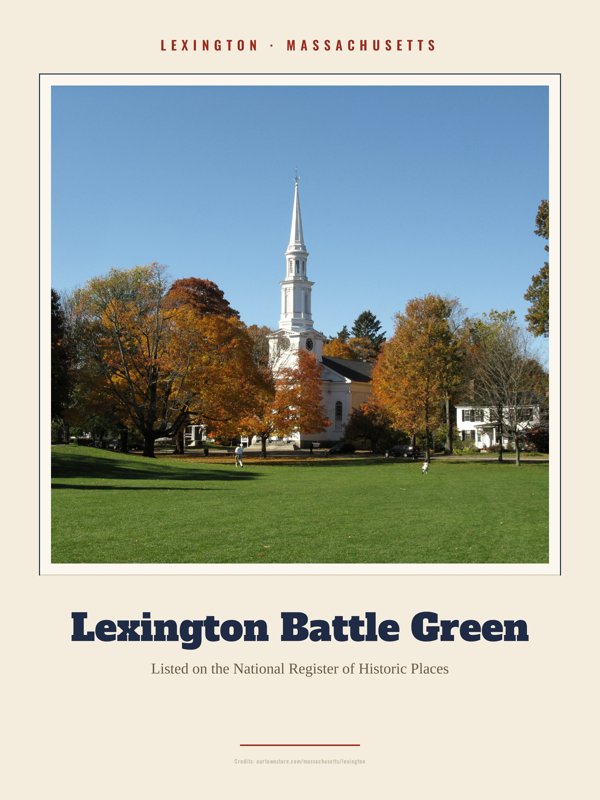 Lexington Lexington Battle Green Landmark Print artwork detail