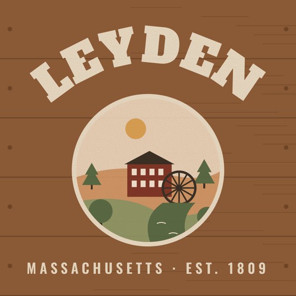 Leyden Hometown Wood Sign artwork detail