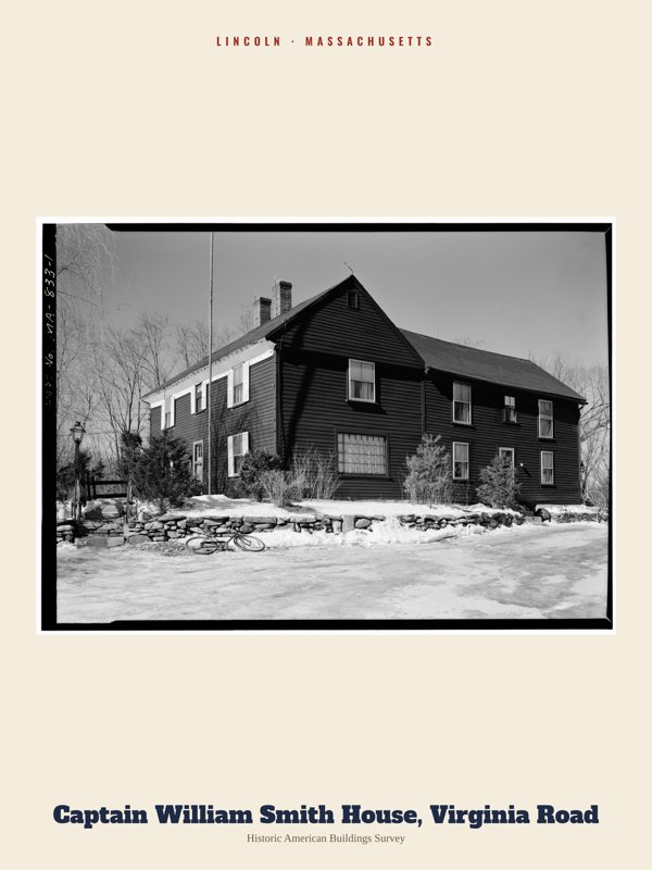 Lincoln Captain William Smith House, Virginia Road Archive Print artwork detail