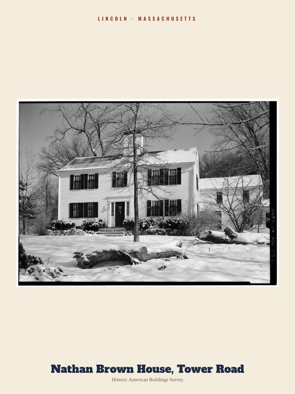 Lincoln Nathan Brown House, Tower Road Archive Print artwork detail