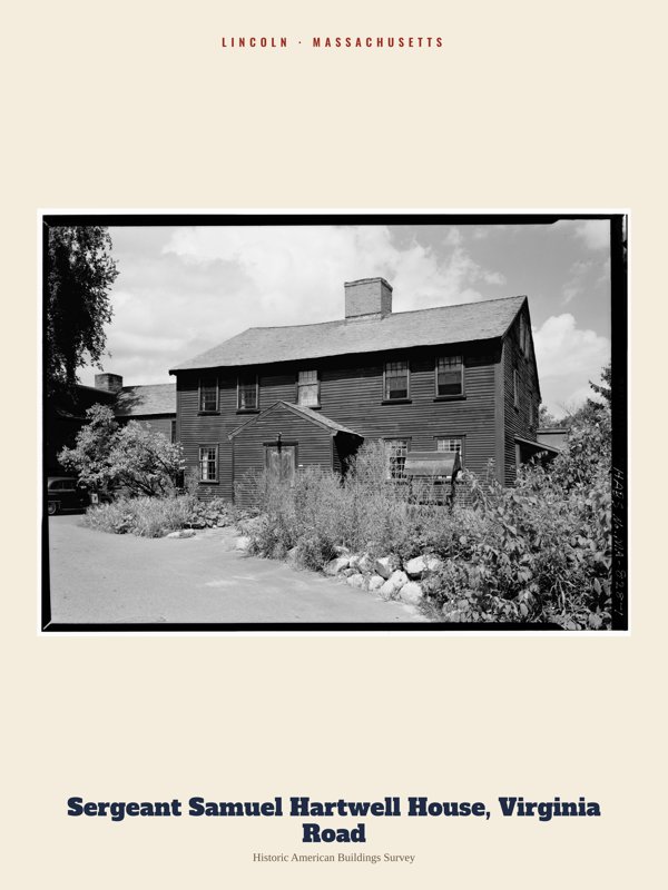 Lincoln Sergeant Samuel Hartwell House, Virginia Road Archive Print artwork detail