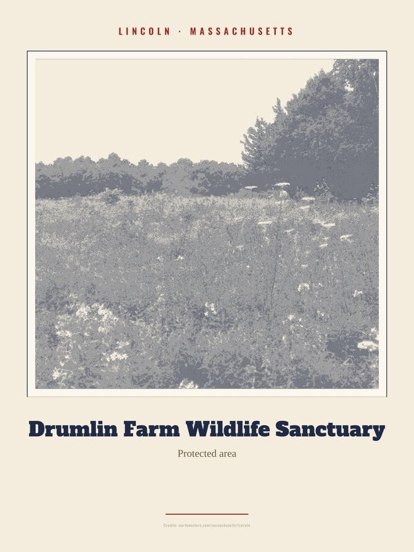 Lincoln Drumlin Farm Wildlife Sanctuary Landmark Print artwork detail