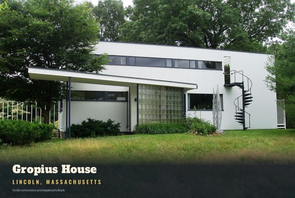 Lincoln Gropius House Postcard artwork detail