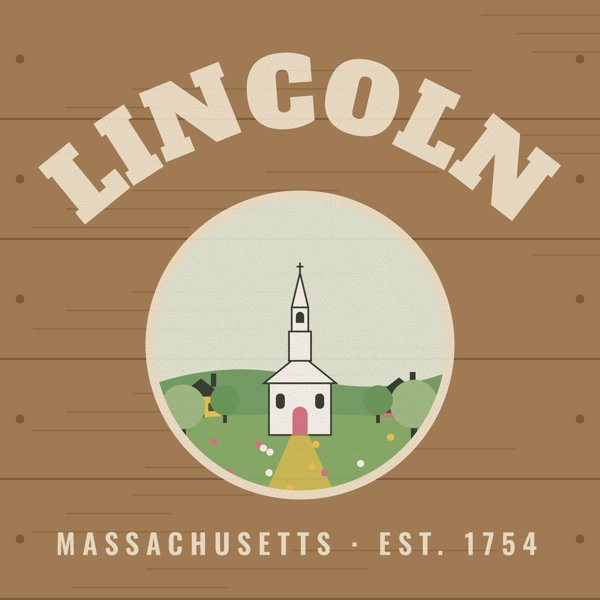 Lincoln Hometown Wood Sign artwork detail