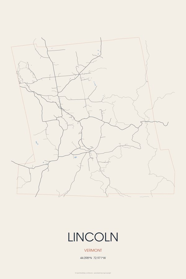 Lincoln Street Map Poster · Linen artwork detail