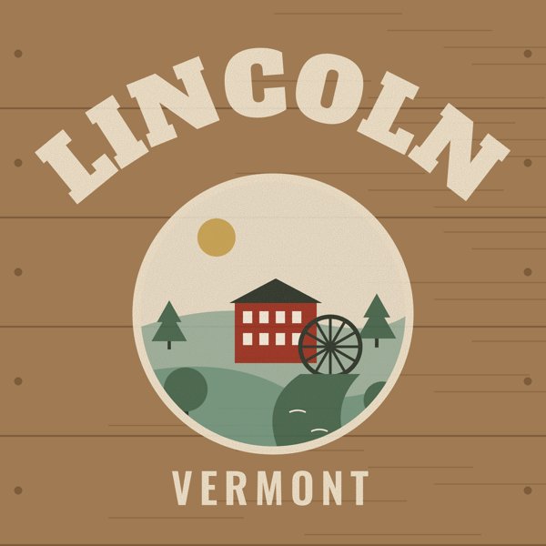 Lincoln Hometown Wood Sign artwork detail