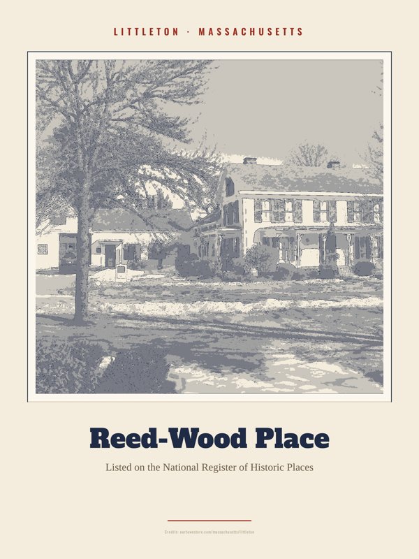 Littleton Reed-Wood Place Landmark Print artwork detail