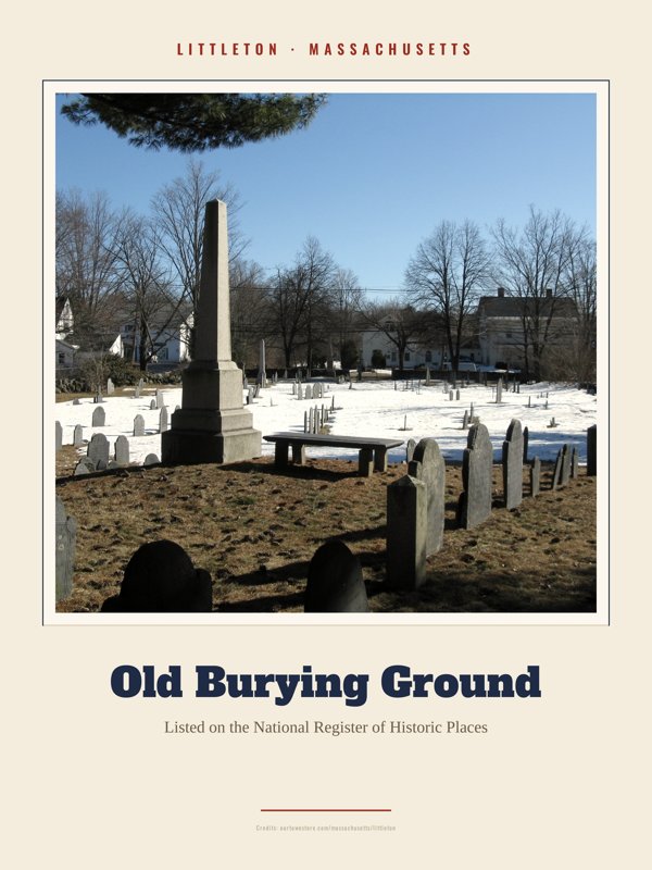 Littleton Old Burying Ground Landmark Print artwork detail