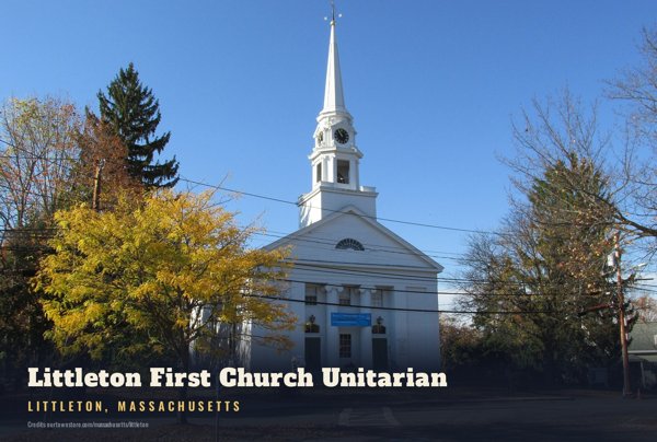 Littleton Littleton First Church Unitarian Postcard artwork detail