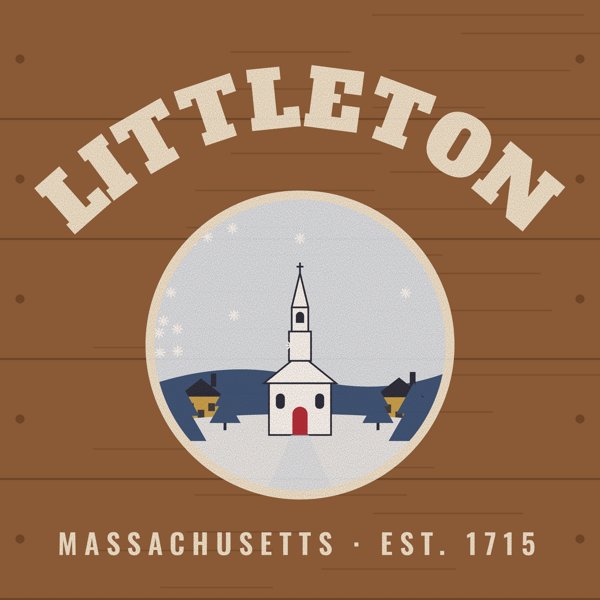 Littleton Hometown Wood Sign artwork detail