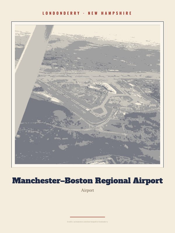Londonderry Manchester–Boston Regional Airport Landmark Print artwork detail