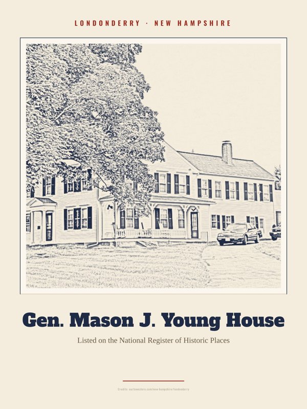 Londonderry Gen. Mason J. Young House Landmark Print artwork detail