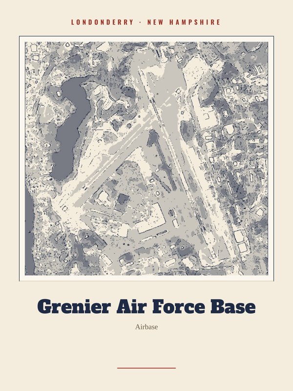 Londonderry Grenier Air Force Base Landmark Print artwork detail