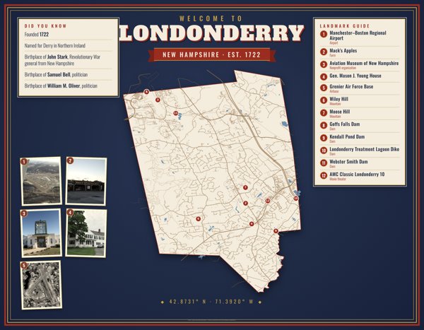 Londonderry Map Placemat artwork detail