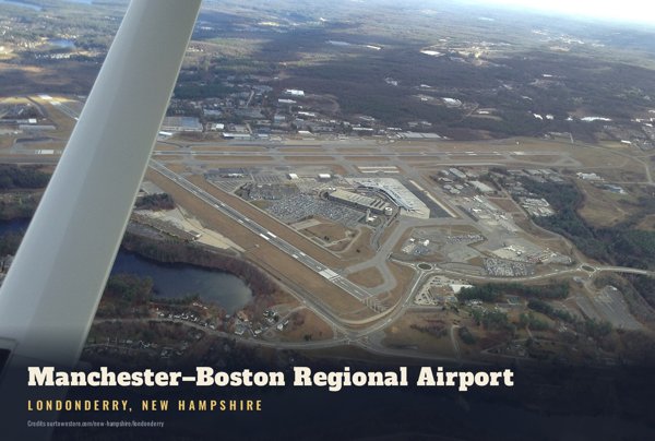 Londonderry Manchester–Boston Regional Airport Postcard artwork detail