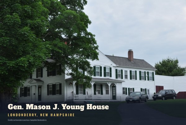 Londonderry Gen. Mason J. Young House Postcard artwork detail