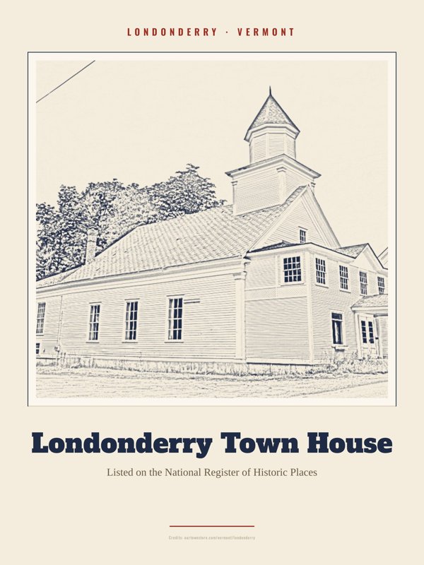 Londonderry Londonderry Town House Landmark Print artwork detail