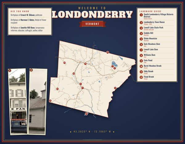 Londonderry Map Placemat artwork detail
