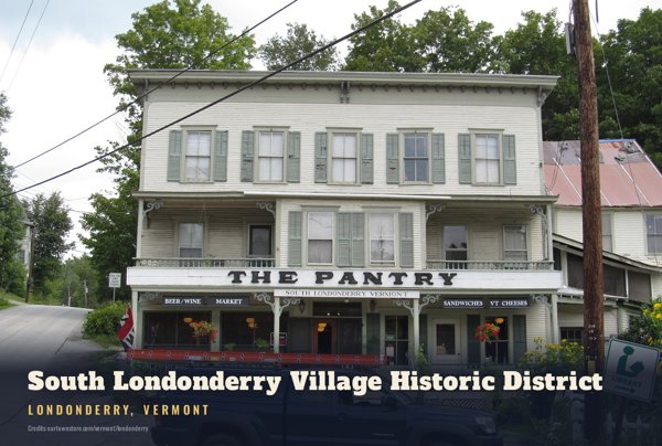 Londonderry South Londonderry Village Historic District Postcard artwork detail