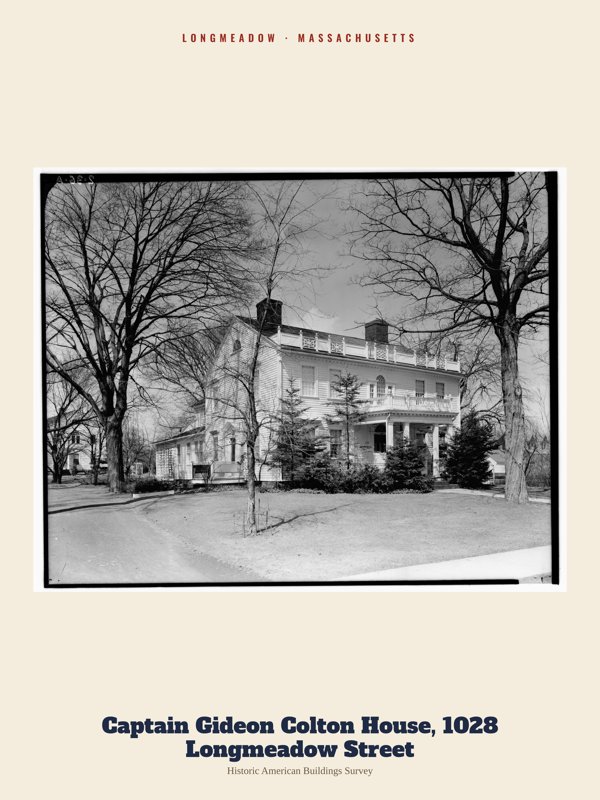 Longmeadow Captain Gideon Colton House, 1028 Longmeadow Street Archive Print artwork detail