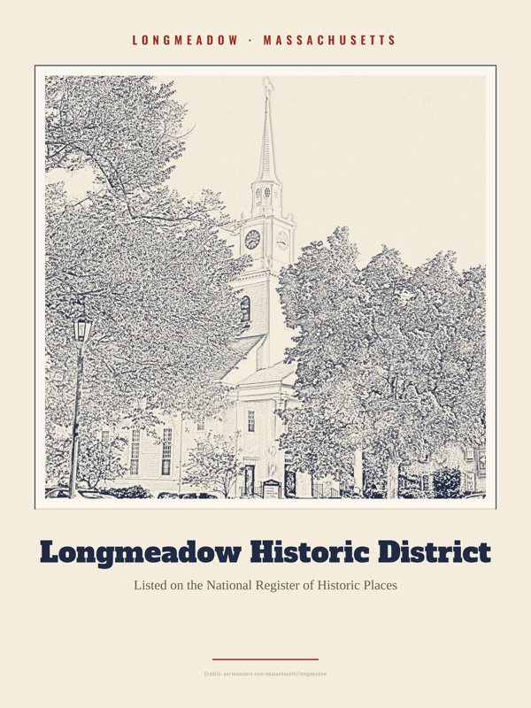 Longmeadow Longmeadow Historic District Landmark Print artwork detail