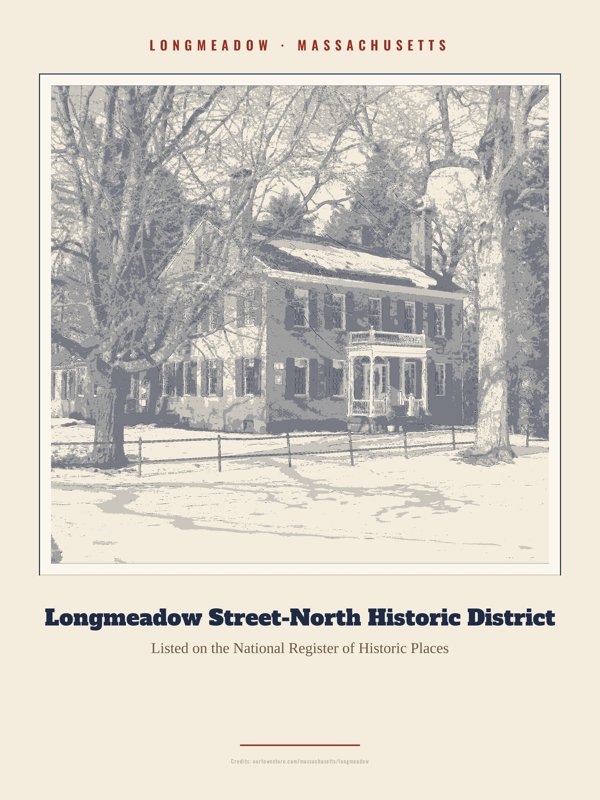 Longmeadow Longmeadow Street-North Historic District Landmark Print artwork detail