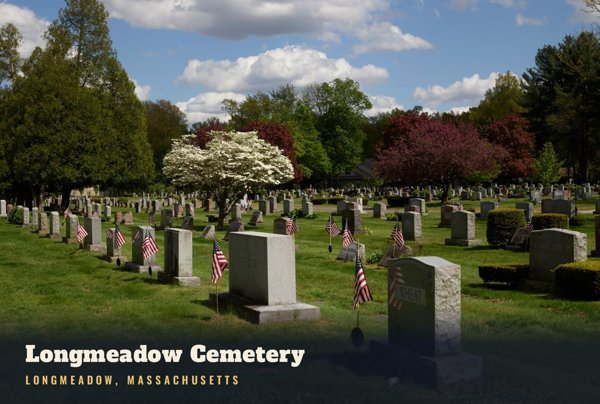 Longmeadow Longmeadow Cemetery Postcard artwork detail