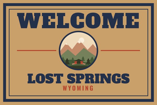 Lost Springs Welcome Doormat artwork detail