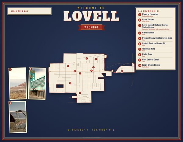 Lovell Map Placemat artwork detail