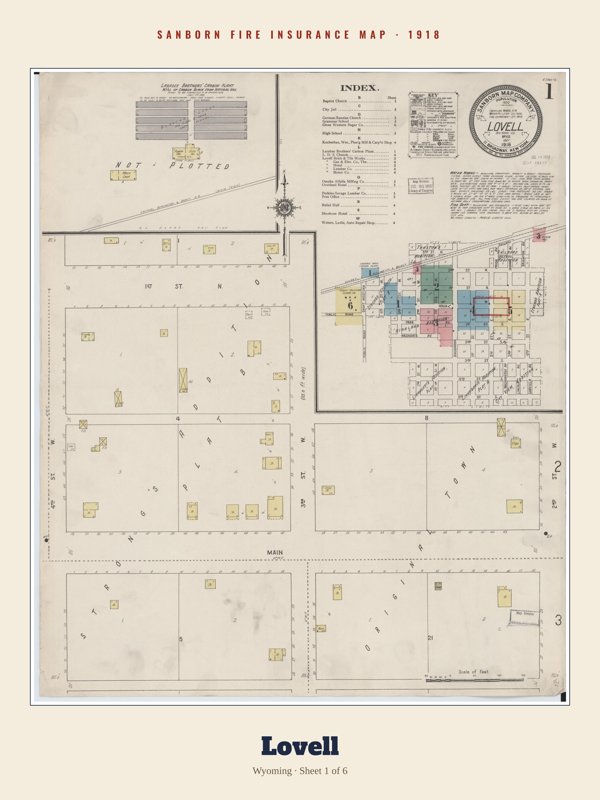 Lovell Sanborn Map Print artwork detail