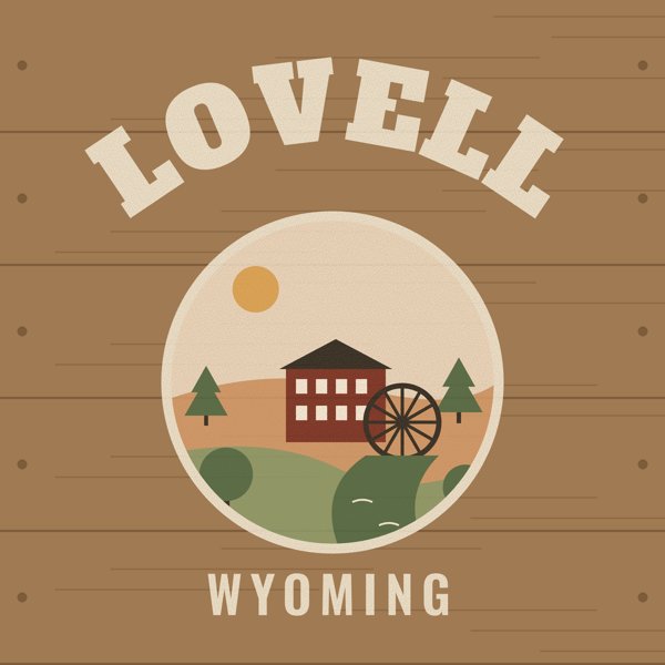Lovell Hometown Wood Sign artwork detail