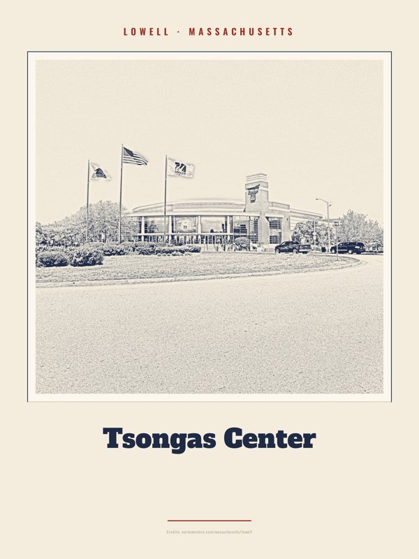 Lowell Tsongas Center Landmark Print artwork detail