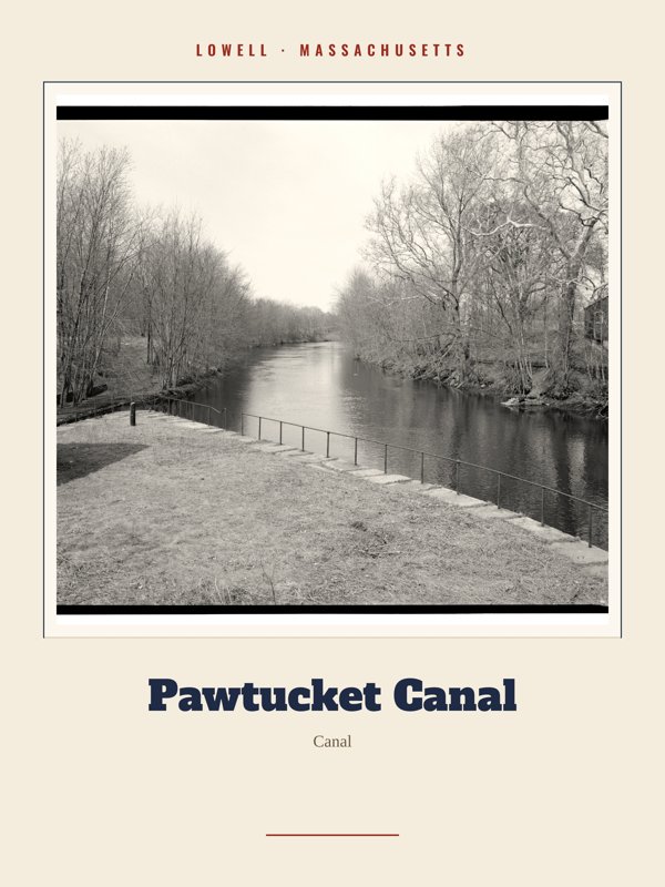 Lowell Pawtucket Canal Landmark Print artwork detail