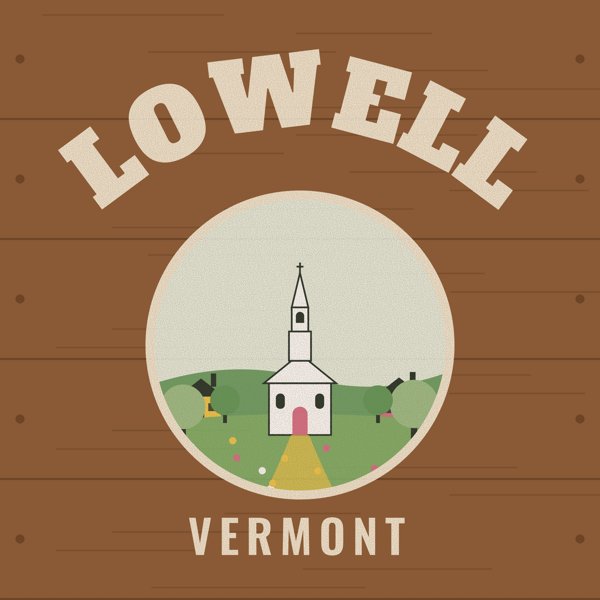 Lowell Hometown Wood Sign artwork detail