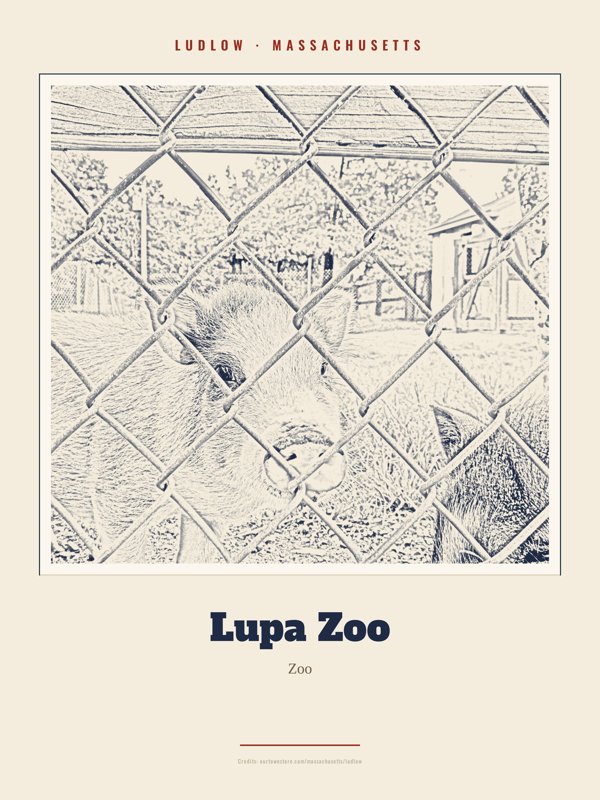 Ludlow Lupa Zoo Landmark Print artwork detail