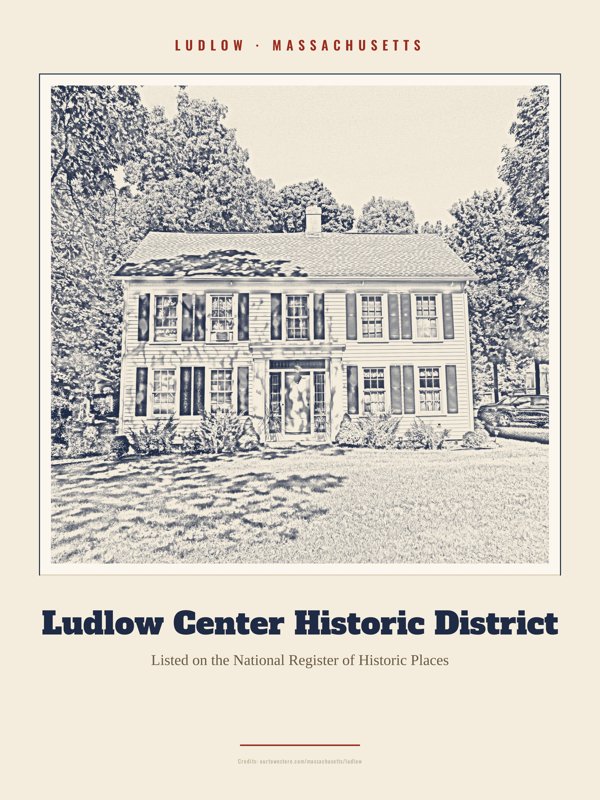Ludlow Ludlow Center Historic District Landmark Print artwork detail