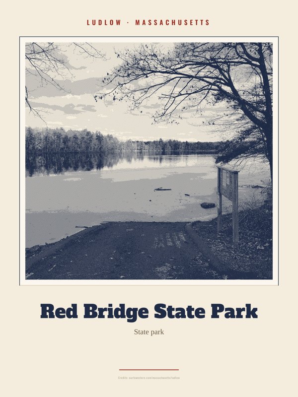 Ludlow Red Bridge State Park Landmark Print artwork detail