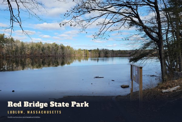 Ludlow Red Bridge State Park Postcard artwork detail
