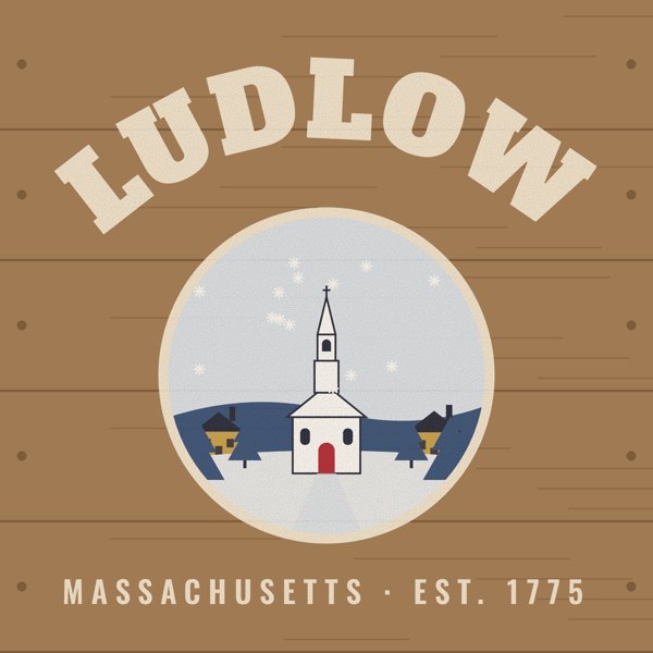 Ludlow Hometown Wood Sign artwork detail