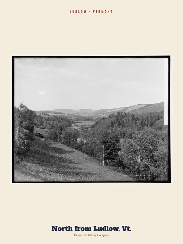 Ludlow North from Ludlow, Vt. Archive Print artwork detail