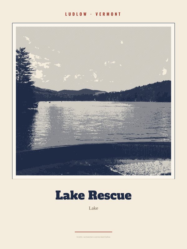 Ludlow Lake Rescue Landmark Print artwork detail