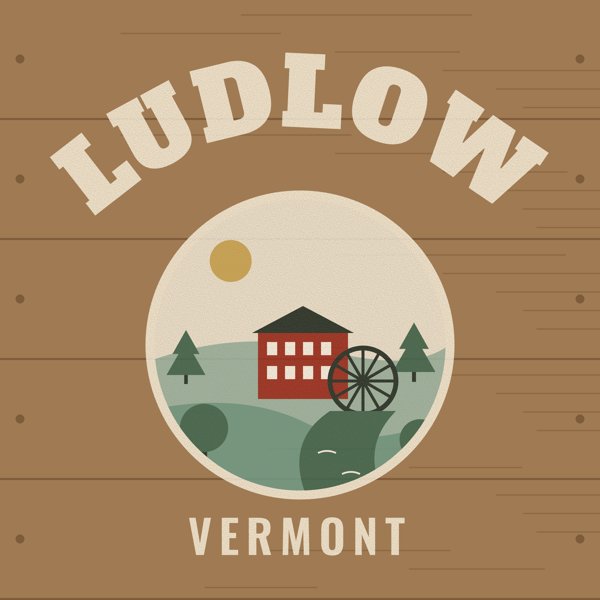 Ludlow Hometown Wood Sign artwork detail