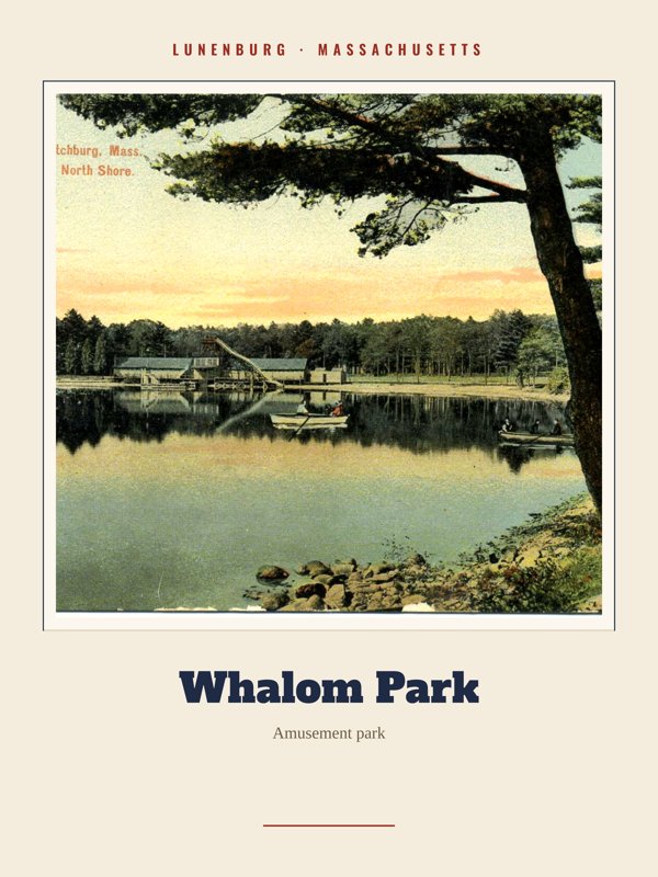 Lunenburg Whalom Park Landmark Print artwork detail