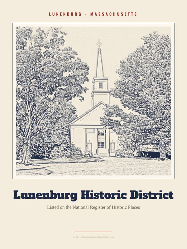 Lunenburg Lunenburg Historic District Landmark Print artwork detail