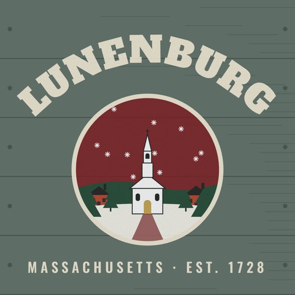 Lunenburg Hometown Wood Sign artwork detail